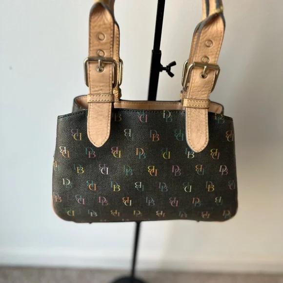 Dooney & Bourke Vintage Multicolor Rainbow Small “IT” Buckle Bag Satchel Y2K - Picture 3 of 9